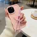 CAMMY Cute Wave Silicone 3D Heart Phone Case With Pearl Strap For iPhone 7 8 X XR XS 11 12 13 14 15 16 Pro Max Shockproof Cover FOR Girls new. 