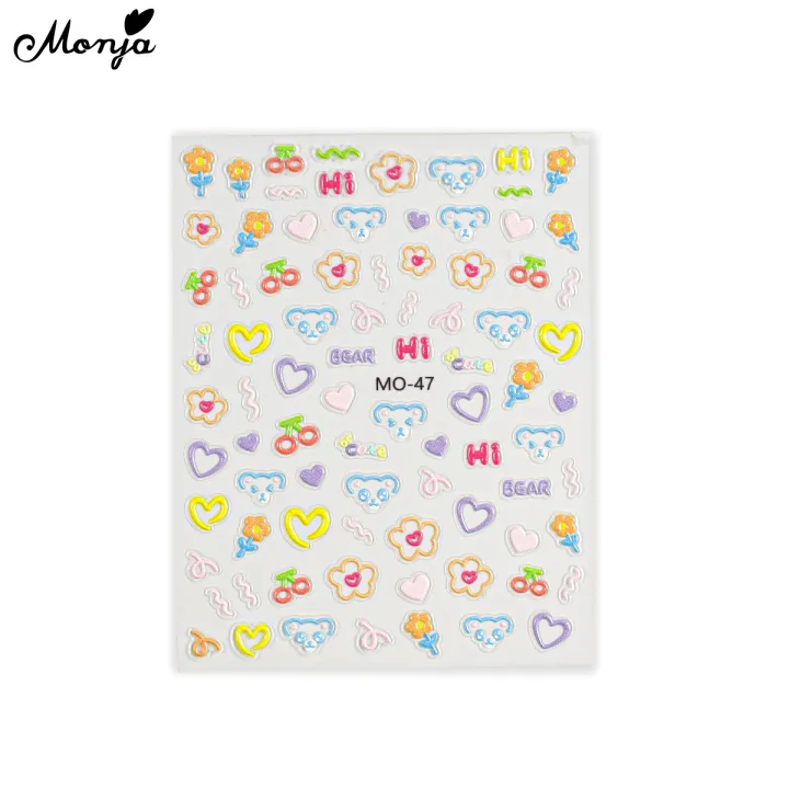 Monja%205D%20Nail%20Art%20Stickers%20Cute%20Lines%20Cartoon%20Embossed%20Colorful%20Heart%20Patterns%20Reliefs%20Adhesive%20Decals%20DIY%20Nail%20Art%20Decoration%20Tools%20-%20Image%209