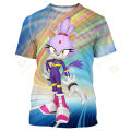 2023 new hot sale Sonic graphic t shirts summer fashion casual trend okay round neck 3D printed streetwear tops. 