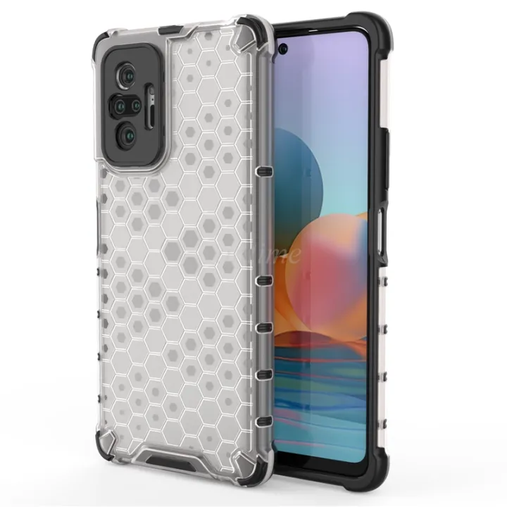 Vantime%20for%20Xiaomi%20Redmi%20Note%2010%20Pro%20Case%20Honeycomb%20Transparent%20Back%20Anti%20fingerprint%20Cover%20-%20Image%204