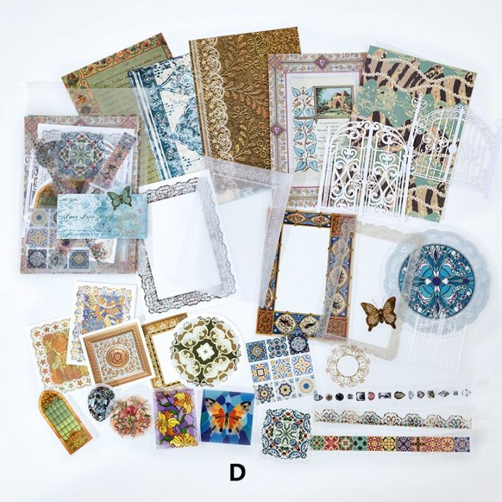 Panda%20Online%2030%20Pcs%20Lace%20Hand%20Workshop%20Vintage%20Journal%20Material%20Paper%20Scrapbooking%20Mixed%20Material%20Journaling%20Kit%20Scrapbook%20Stickers%20-%20Image%208