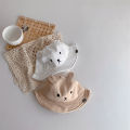 New Spring Summer Baby Bucket Hat Cute Bear Ear Newborn Panama Cap Solid Color Outdoor Beach Kids Baby Boy Girl Sun Hats. 