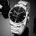 New LX217 Stainless Steel Luxury Men Watch Quartz Analog Business Chain Casual Wrist Dial GenX Watches For Boys Gents Silver Mix. 
