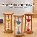 Migeet Hourglass Sand Timer 3 Minutes Sand Clock Round Watch Glass Wood Timer. 