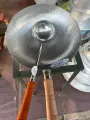 Stainless steel rice pan Wok pan with Stainless steel spoon (no 16). 