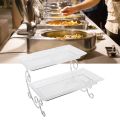 2 Tiered Glass Buffet Serving Tray Exquisite Glass Buffet Serving Tray Multifunctional for Dishes for Party. 