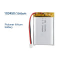 103450 3.7V 2000MAH lipo polymer lithium rechargeable battery. 