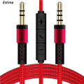 Audio Cable 3.5mm To Jack 3.5mm Speaker Line 1.2m Aux Cable Male To Male With Mic To Volume Control For Headphone. 