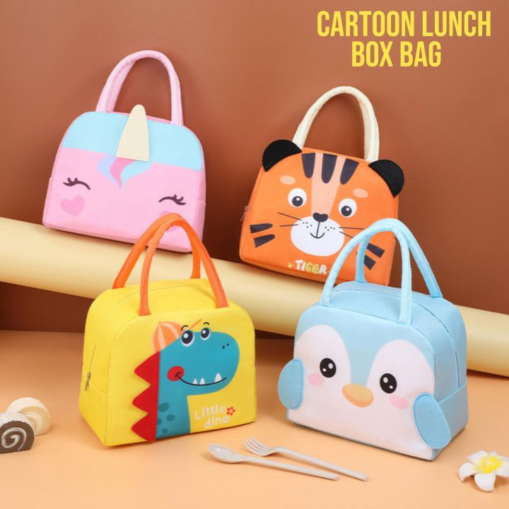 3D Cartoon Heat Insulated Thermal Lunch Box Bag Portable Waterproof Food Container School Bento Storage Travel Tote Bags