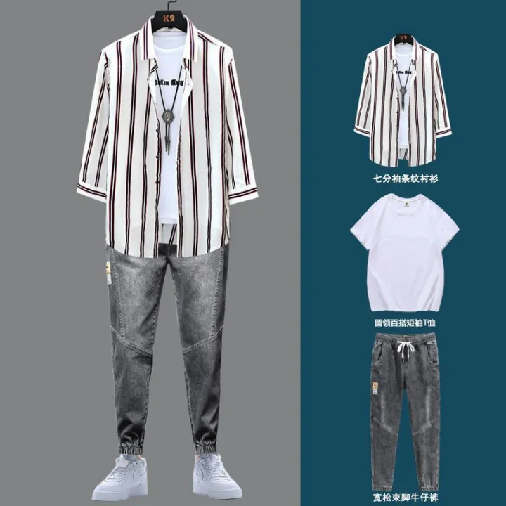 Men's%20Casual%20Sports%20Suit%20Men's%20Suit%20Matching%20Handsome%20Trendy%20Summer2023New%20Fashion%20Boys'%20Clothes%20-%20Image%204