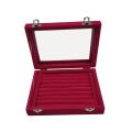 Velvet Portable Jewelry Organizer Display Earring Ring Storage Tray Box Case. 