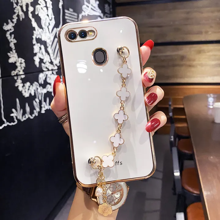 For%20OPPO%20A5s%20Back%20Cover%20with%20Lucky%20Clover%20Wristband%20Chain%20Fashion%20Bracelet%20Shiny%20Plating%20Square%20Edge%20Bumper%20Phone%20Case%20Soft%20Silicone%20Bumper%20Protective%20Cover%20-%20Image%202