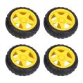 Smart Robot Car Wheel Yellow 65mm x 28mm Plastic Rubber Tire Wheels for 2WD 4WD Arduino Car. 