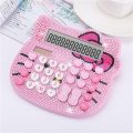 SMASHS Office Cute Hello KT Pink Luxury Cartoon Calculator Electronic Calculator Solar Calculdora Diamond Calculator. 