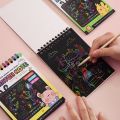 Rainbow Scratch Notes Scratch Art Paper Cards Magic Painting Paper with Drawing Stick for Kids Toy Children Drawing Toys Craft. 