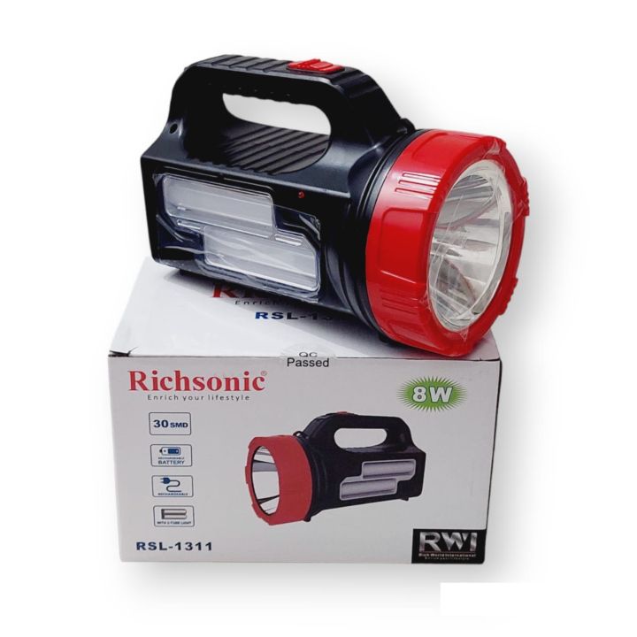Richsonic Rechargeable High Power Torch 8W RSL1311 LED Light Search
