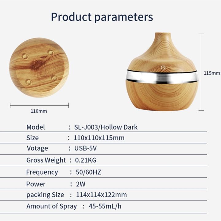 300ML%20Air%20Humidifier%20Essential%20Oil%20Diffuser%20Aroma%20Ultrasonic%20Wood%20Grain%20USB%20LED%20Mini%20Mist%20Maker%20Home%20Smell%20for%20Xiaomi%20-%20Image%206