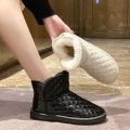 New Non-Slip Waterproof Women's Warm Winter All-Matching Snow Boots Women 2024 Fashionable Fleece-Lined Shoes Thick Cotton Shoes. 