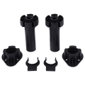 2x Plastic Adjustable Height Kitchen Cupboard Plinth Foot Leg Pair Black. 