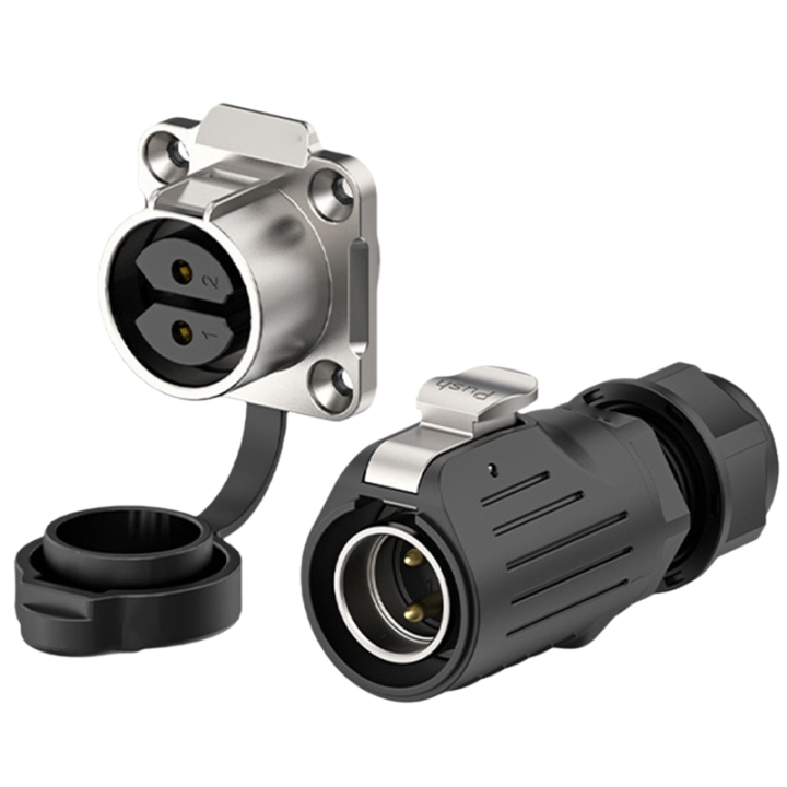 LP20 2 Pin Industrial Aviation Connector Panel Mount Female Socket and ...