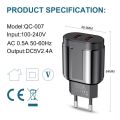USLION EU/US Plug 2.4A Max Dual USB Fast Charging Adapter Wall Universal Mobile Phone Charger For iPhone Samsung Xiaomi Poco. 
