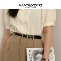MATEYOYO Women's Belt Leather Belt Ladies Skinny Belt Women's All-Match Belt Fashion Casual Thin Belt Waist Belt with Zinc Alloy Buckle for Jeans Pants. 