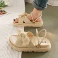 Women Sandalias Mujer Summer Fairy Style 2023 New Fashion Student Platform Roman Lady Sands Flat Shoes Cute Slippers. 