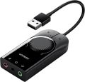 UGREEN 15cm USB External Stereo Sound Adapter (Black) – CM129 - 40964. 