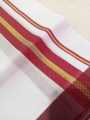 Cotton White 3.7 Meters Length Veshti with Colored Border. 