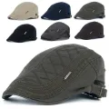 Retro Men'S Hat Cotton Flat Cap Newsboy Beret Adjustable Cabbie Hat Gatsby Driving Hat. 