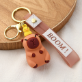 Unique Silicone Alloy Keychain Non-Toxic Capybara Keychain Frosted Adorable Cartoon Jewelry Pendant for Birthday Special Occasion. 
