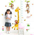 Buy More One Giraffe with Monkeys Height Measuring growing kids measurement chart cartoon animals tree bridge baby children bedroom room wall decoration wall stickers removable kids nursery decal sticker. 