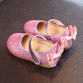 Yfashion irls Sandals Bright Leather Bow Elegant Princess Flat Shoes Single Sandals. 