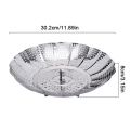 Durable Stainless Steel Folding Dish Steam Expandable Lotus Leaf Shape Steamer Plate Multi-Function Meat Steaming Tray Universal Pot Fit. 