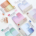 【MINISO】 60 Sheet/Pack Gradient Color Sticky Note Stitching Notepad Stickers Cute Memo Pad DIY Kawaii Stationery Student Diary Supplies. 