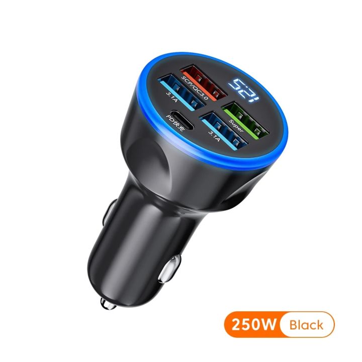 Udry%20250W%20Car%20Charger%205Ports%20Super%20Fast%20Charging%20Adapter%20Quick%20Charge%203.0%20For%20iPhone%2012%2013%20Xiaomi%20Note%20Samsung%20Huawei%20In%20Car%20-%20Image%207