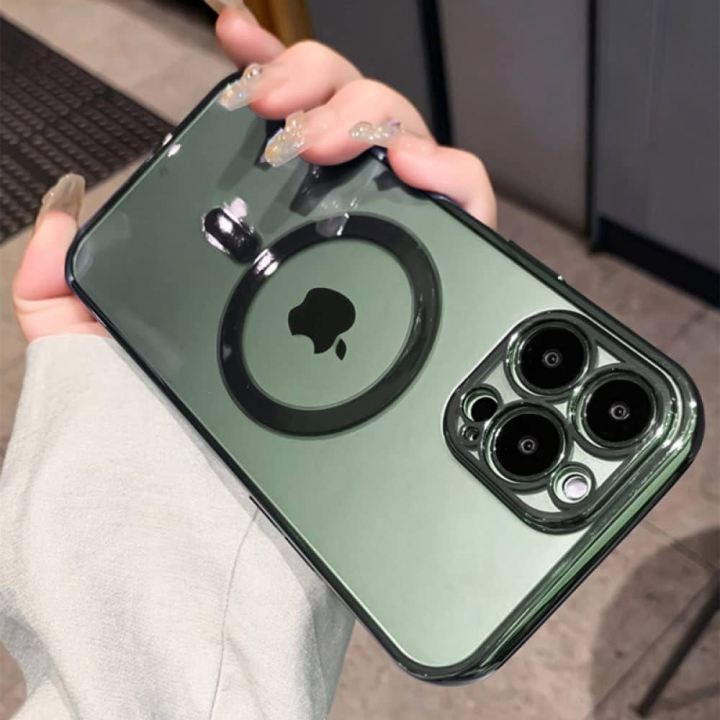 For%20iPhone%2014%20Pro%20Max%20iPhone%2014%20Plus%20iPhone%2013%20Pro%20Max%20iPhone%2012%20Pro%20Max%20iPhone%2011%20Pro%20Max%20Plating%20Clear%20Phone%20Case%20Magsafe%20Support%20Wireless%20Charging%20Magsafe%20Magnetic%20Shell%20Back%20Cover%20-%20Image%203