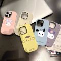 Lovely Animals Case Compatible for iPhone Air 16 17 15 11 12 14 13 Pro Max 15 7 8 Plus XR X XS Max Cute Sanrio Kuromi Melody Cinnamoroll Hello Kitty Shockproof Plating Metal Lens Soft Cover. 