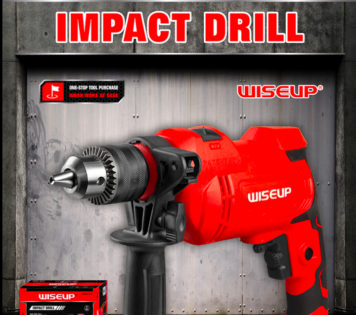 WISEUP Impact Drill 2 Functions Electric Rotary Handle Hammer Drill Screwdriver Power Tools For Drilling Steel Wood Ceramic