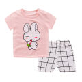bellylady 2pcs/set Boys irls Soft Cotton Short Sleeves Shirt + Shorts Suit e Wear. 