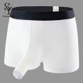 Longjiang Underwear Color Block Boxer Men Elephant Nose Thin Underpants for Sleeping. 