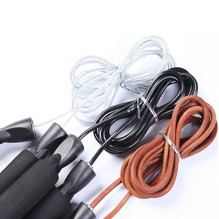 bellylady%20Adjustable%20Jump%20Rope%20Skipping%20Leather%20Rope%20with%20Bearing%20Comfortable%20Sponge%20Handles%20for%20Skipping%20Boxing%20Fitness%20-%20Image%203