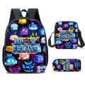 3PC-set ROBLOX Animation Cartoon Game Blox Fruits Cool High-end School Bag Backpack Shoulder Bag Pencil Case Backpack. 