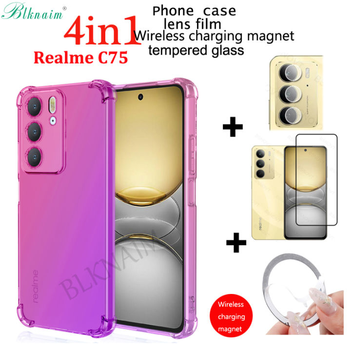 BLKNAIM%204-in-1%20NEW%20For%20Realme%20C75%20case%20Anti-fall%20Color%20phone%20case%20+%20Screen%20Protectors%20tempered%20glass+Magnetic%20car%20mount%20+Lens%20Film%20-%20Image%204