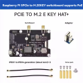 For 5 PCIe to M.2 E KEY with PoE HAT+ Supports NGFF Wireless Network Card/Bluetooth for RPI 5. 