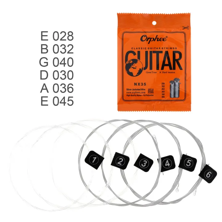Orphee%206pcs/set%20Guitar%20Strings%20Conventional%20Classical%20Guitar%20String%20Series%20E/B/G/D/A/E%20Use%20High-quality%20Nylon%20Wire%20Feel%20Moderate%20NX-35%20-%20Image%203