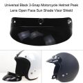 Helmet visor Motorcycle Helmet Visor Peak 3-Snap 3/4 Open Face Helmet Visor Protector For Peak Lens Odorless Retro Len Sun Shade Wear. 