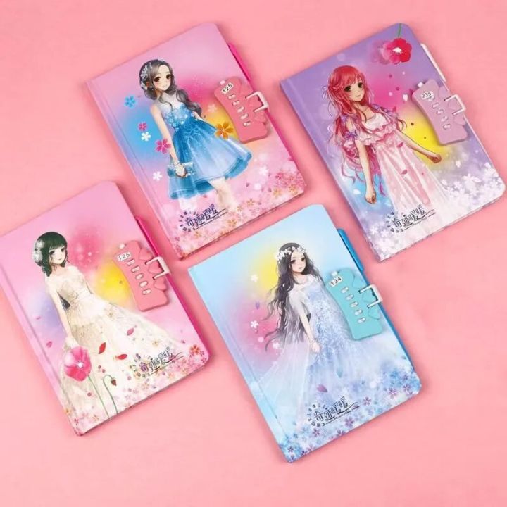 dairy%20books%20for%20girls%20Cartoon%20Girl's%20Notebook%20Password%20Lock%20Coloring%20Page%20Notebook%20Diary%20Children%20Primary%20School%20Students%20Notepad%20Back%20to%20School%20Gifts%20-%20Image%202
