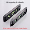 Horizontal Ruler 3 Bubble Spirit Level Magnetic ABS Shell Mini Pocket Portable Spirit Level Tool Measure Tool Machinery Leveller. 