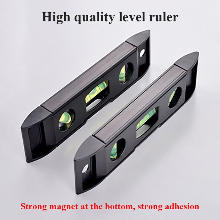 Horizontal Ruler 3 Bubble Spirit Level Magnetic ABS Shell Mini Pocket Portable Spirit Level Tool Measure Tool Machinery Leveller